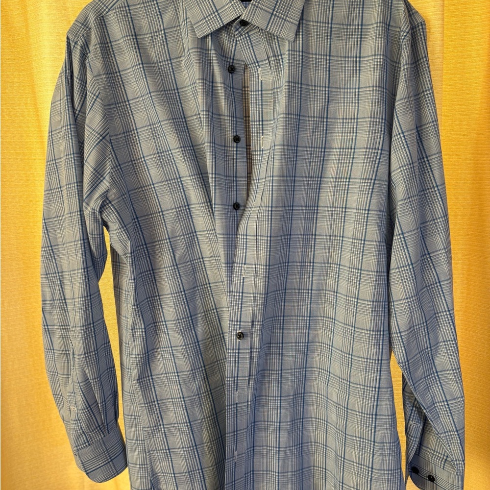 Nordstrom Men’s Shop Tech Smart light blue long sleeve shirt size 16 1/2 34-35
